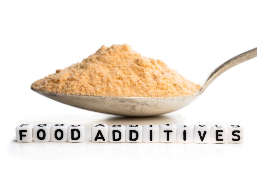 food additives written under a tablespoon of powder 